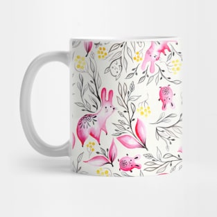 Whimsical Spring Rabbits Mug